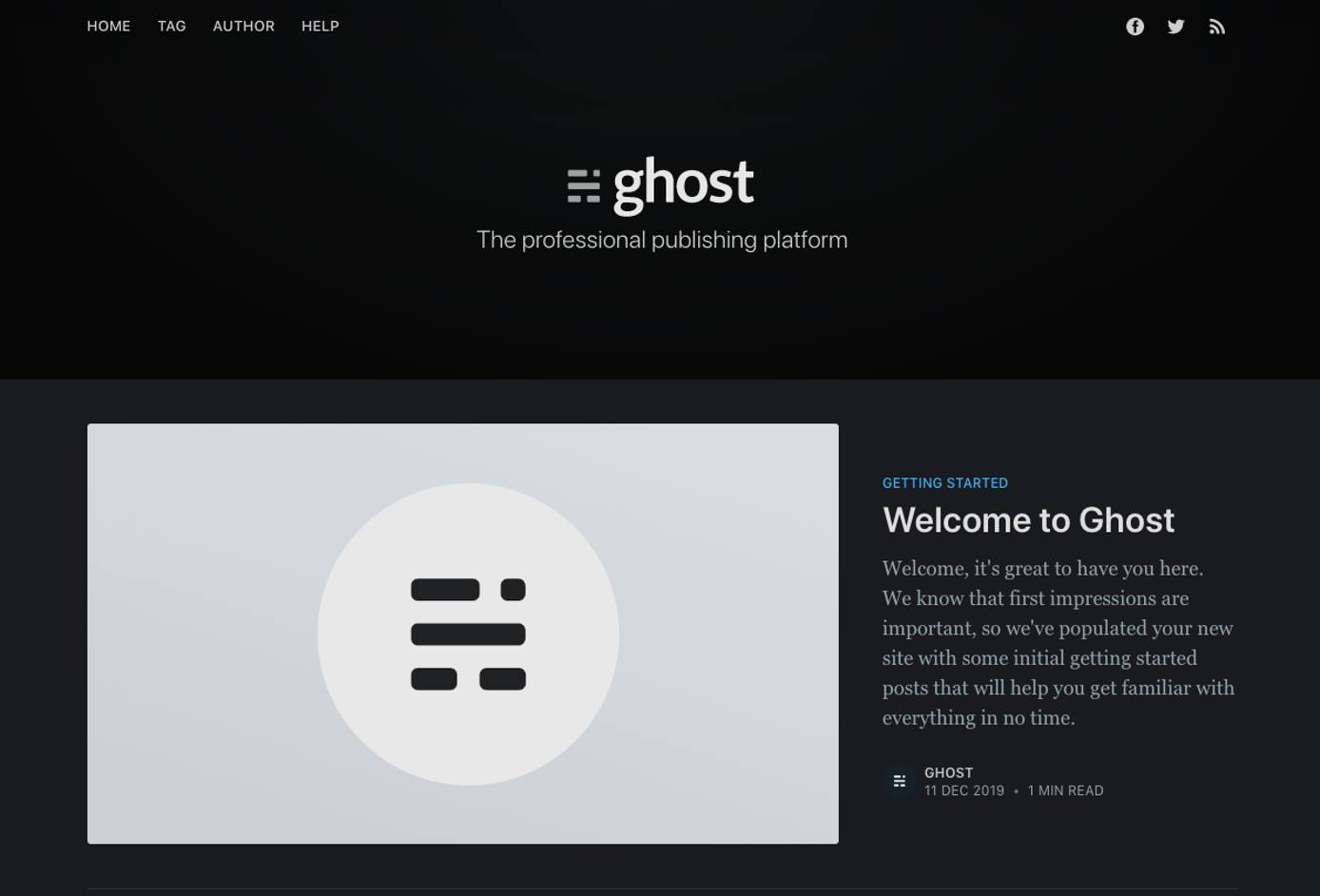 Ghost home page